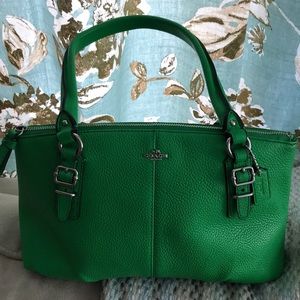 Coach carryall-small, green leather